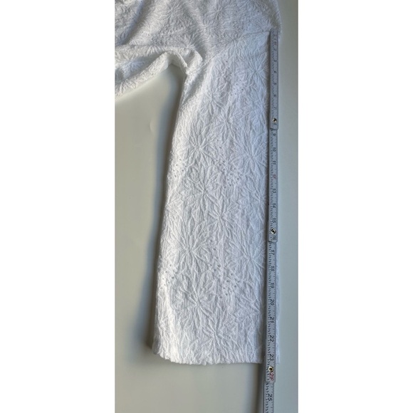 Michael Kors Lace Floral Semi Sheer Long Sleeve Blouse - Picture 12 of 14